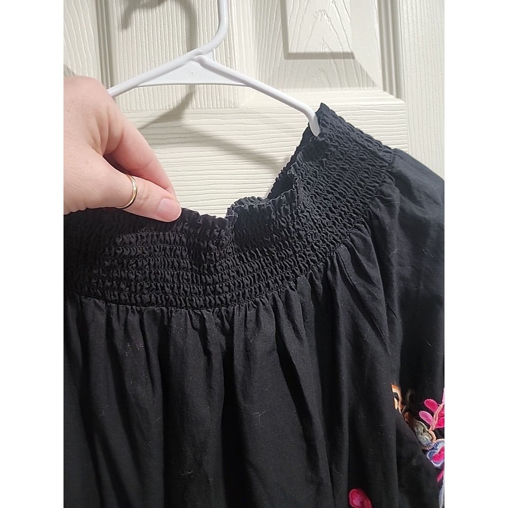 Studio West Black Off-Shoulder Embroidered Tunic - Picture 9 of 13